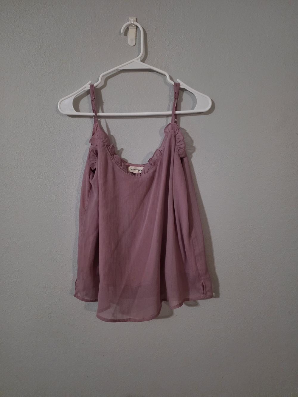 Light Mauve Ruffled Strap Women's Top
